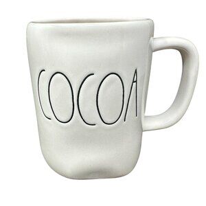 Rae Dunn COCOA Mug Large White Ceramic Christmas 16oz Coffee Tea Cup Gift Holida